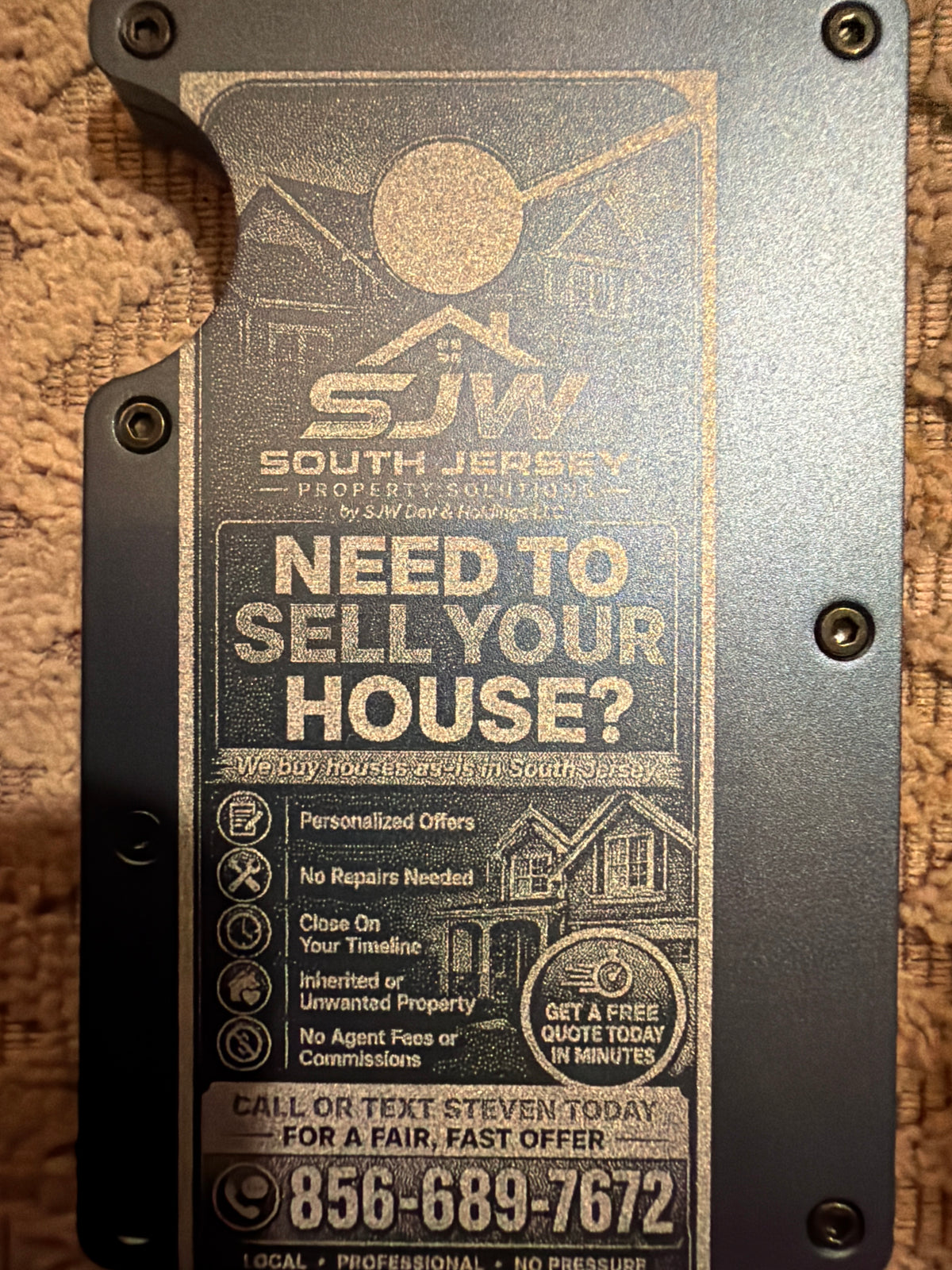 Engraved Metal Wallet — RFID Aluminum Cardholder