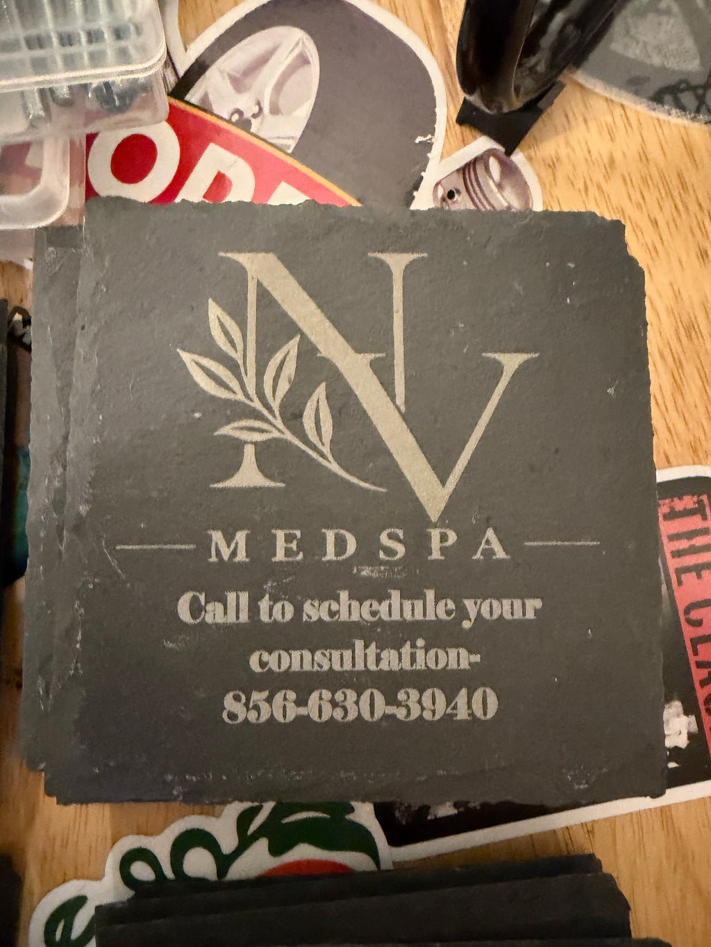 Personalized Slate Coasters — Laser Engraved Natural Stone