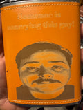 Personalized Engraved Leather Flask — Photo or Custom Text