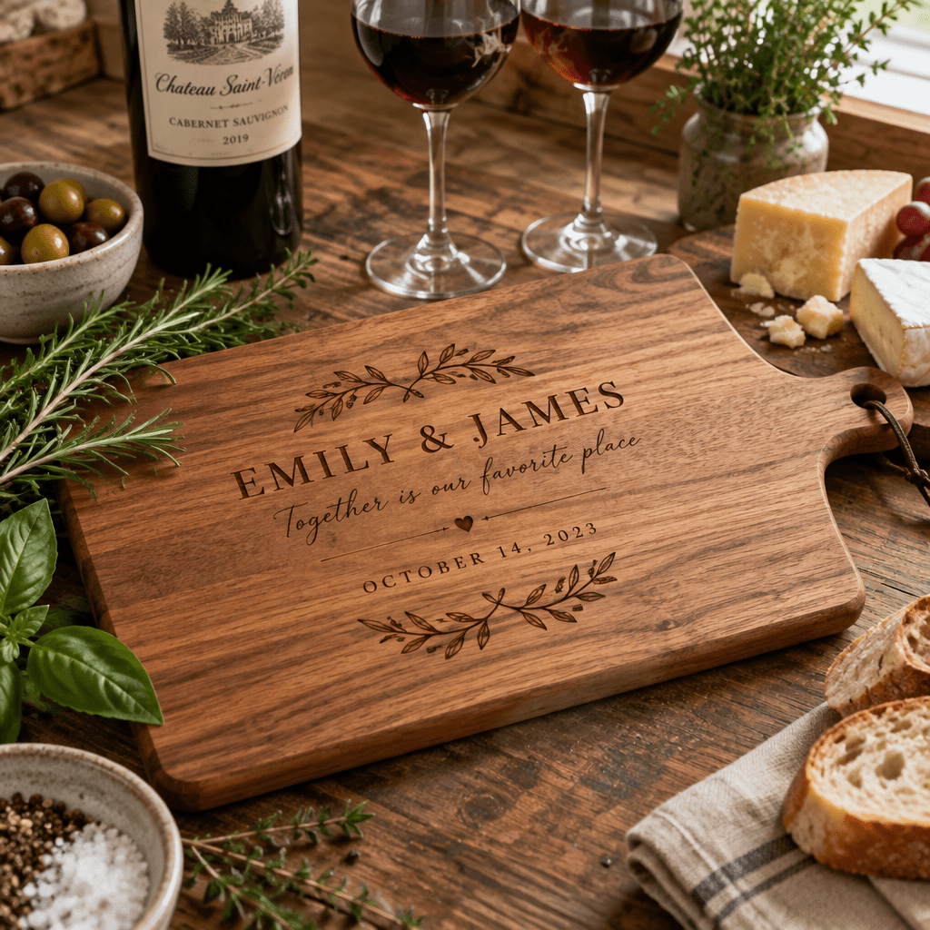 Custom Engraved Cutting & Charcuterie Board — Personalized Wedding & Housewarming Gift - Made great engravings