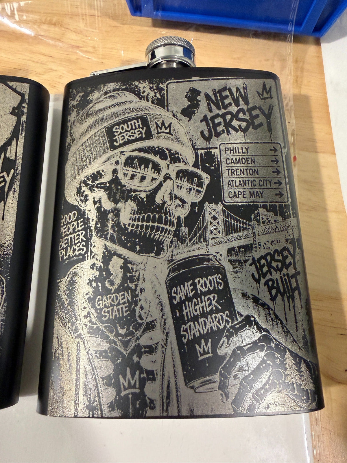 Custom Engraved Flask — "The NJ Crew" South Jersey Pride Gift Collection - Made great engravings