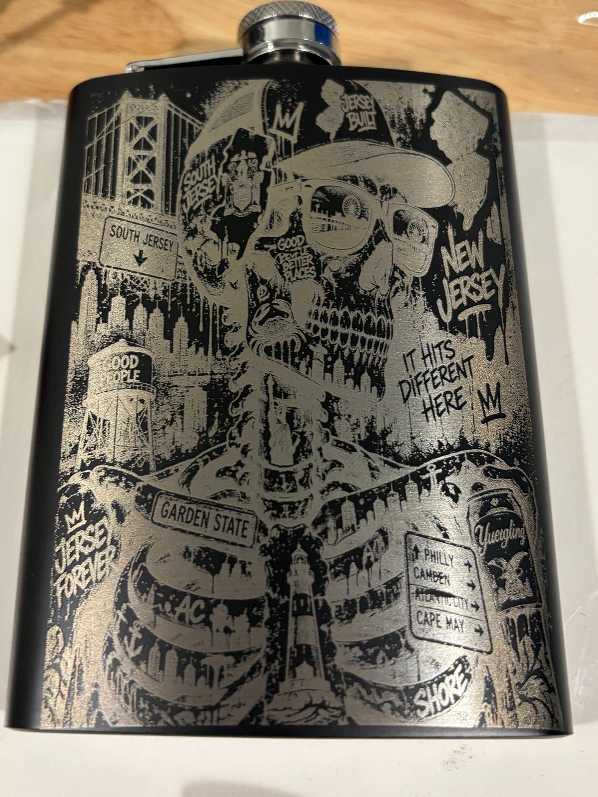 Custom Engraved Flask — "The NJ Crew" South Jersey Pride Gift Collection - Made great engravings