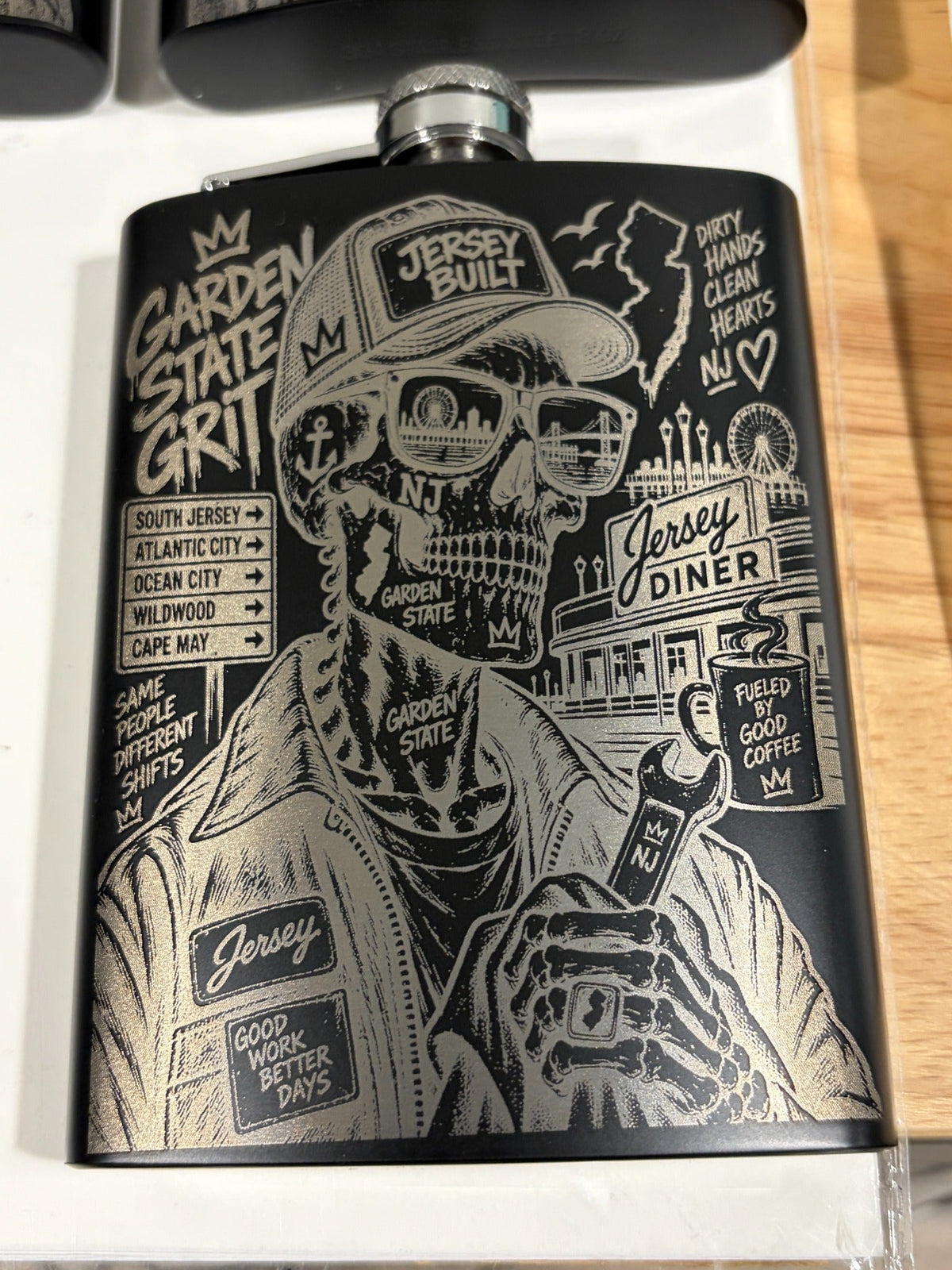 Custom Engraved Flask — "The NJ Crew" South Jersey Pride Gift Collection - Made great engravings