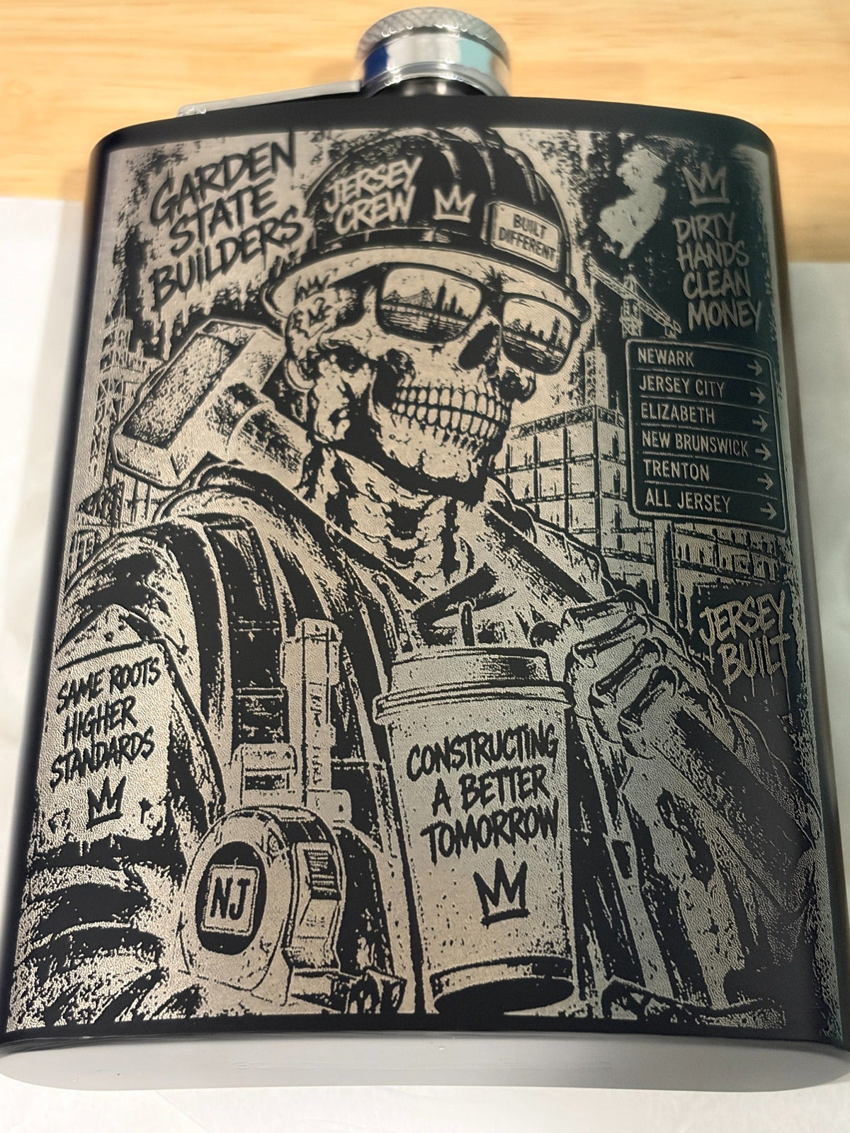 Custom Engraved Flask — "The NJ Crew" South Jersey Pride Gift Collection - Made great engravings