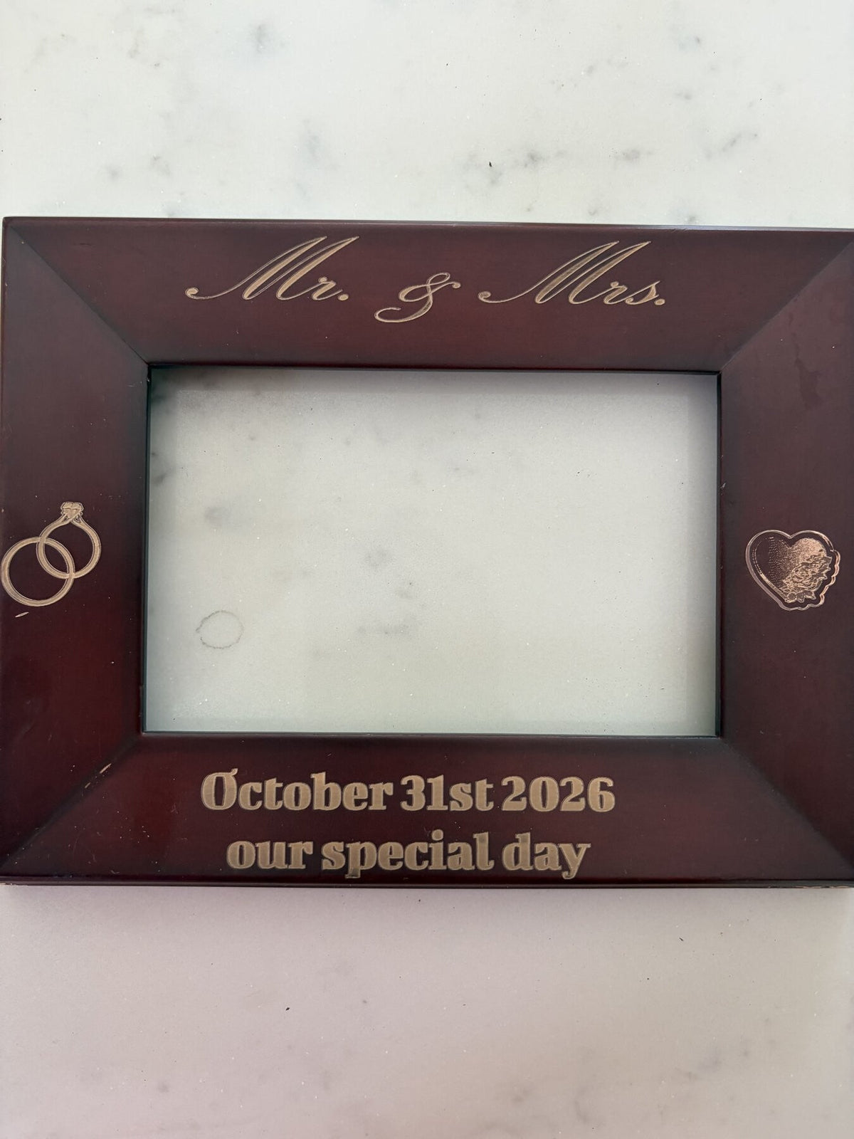 Custom Engraved Wood Photo Frame — Personalized Wedding, Anniversary & Family Gift - Made great engravings