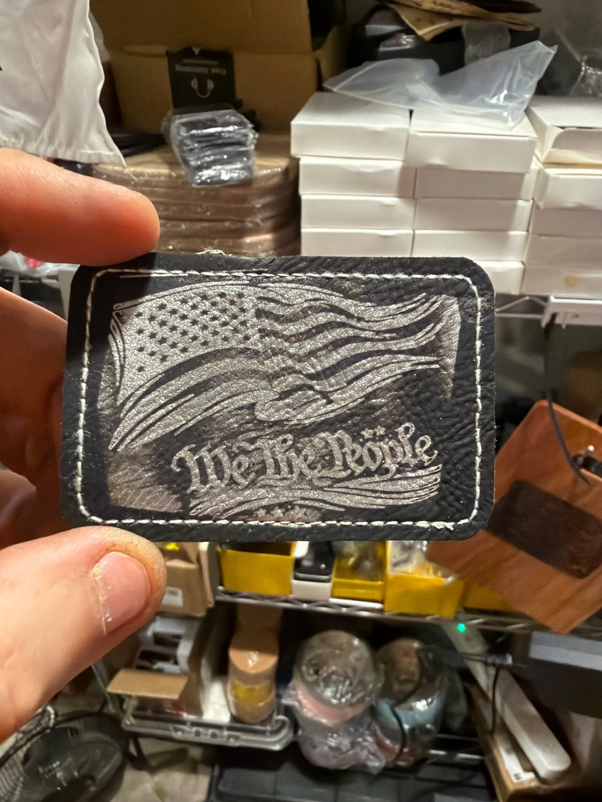 Custom Logo Leather Patches — Laser Engraved for Hats, Jackets & Workwear - Made great engravings