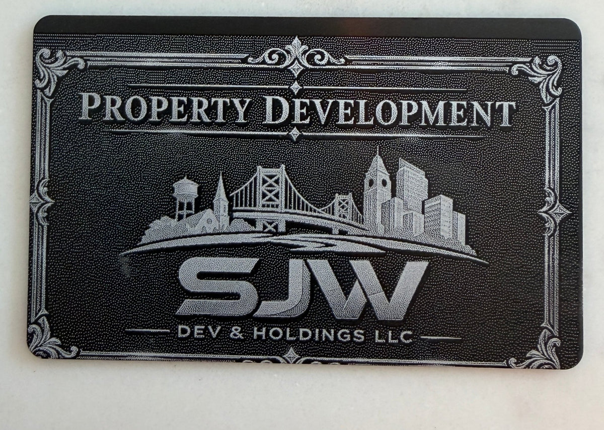 Engraved Metal Business Cards — Anodized Aluminum & Steel, Custom Laser Etched - Made great engravings